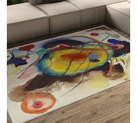 WEECHAINGE Non Slip Rug 60x90 Abstract Watercolor Geometric Vintage Area Rugs Modern Ink Splash Soft Carpet Soft Washable Stain Resistant Small Rugs for Living Room Bedroom Office Indoor Decor