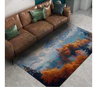 WEECHAINGE Outdoor Landscape Rugs 180x270cm Misty Forest Mountains Area Rug Modern Washable Non-slip Carpet Soft Short Pile Indoor Floor Mat Rug for Living Room Bedroom Office Kitchen Patio