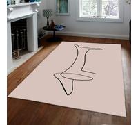 WEECHAINGE Pablo Picasso Area Carpet for Living Room Bedroom Line Art Dachshund Dog Easy Care Carpets 60x90cm Neutral Beige Grey for Dining Room Office Kitchen Nursery Minimal Area Rug