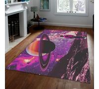 WEECHAINGE Purple Rug 180x270cm Outer Space Planet Nursery Carpet Mysterious Starry Sky Living Room Rugs Soft Non-shedding Floor Mat Easy Clean Cozy Washable Area Carpet for Apartment Teen Room Decor