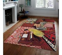WEECHAINGE Retro Interior Fauvism Art Bedroom Rug 90x150cm Henri Matisse Living Room Rugs Non-slip Short Pile Soft Flannel Red Area Rugs for Home Office Living Room Hallway Kitchen