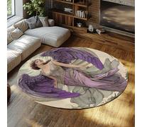 WEECHAINGE Round Rug for Living Room 200cm Washable Circle mat Non Slip Low Pile Area Rug Pretty Girls Vintage Carpet for Bedroom Entryway College Dorm
