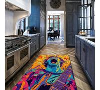 WEECHAINGE Stylish Orange and Blue Area Rugs 140x200cm Graffiti Living Room Rug Machine Washable Exaggerated Shapes Carpet for Sofa Bedroom Purple Pink Floor Mats