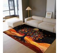 WEECHAINGE Tree of Life Rug for Bedroom 120x180cm Fantasy Plant Flower Leaf Boho Pattern Area Rug for Living Room Magic Star Floor Mat Soft Easy Care Washable Carpet for Dining Room Home Office