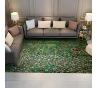 WEECHAINGE Verdant Flower Garden Machine Washable Rugs Living Room Gustav Klimt Green Floral Rug Soft Short Pile Large Area Rugs for Bedroom Kids Room Laundry Bedside 160x200cm