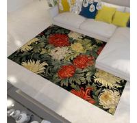 WEECHAINGE Washable Rug William Morris Style Blooming Chrysanthemum Area Rugs Vintage Flowers Large Carpet for Living Room Dining Room 160x230cm