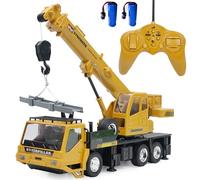 WEECOC RC Crane Construction Tractor Remote Control Large Crane Truck wiht Light and Sound Rechargeable Electronics Hobby Toys Age 8+ for Kids Boys Child (yellow)