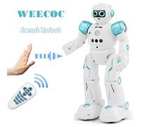 WEECOC RC Robot Toys Gesture Sensing Smart Robot Toy for Kids Can Singing Dancing Speaking Christmas Birthday Gift (R11 Blue)