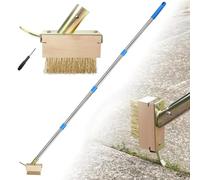 Weed Brush, 63" Strecheble Long Handle Patio Weed Remover Tool Stainless Steel Weed Brush For Block Paving Grout Deck Paver Walkway Driveway