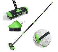 Weed Brush With Long Handle, Weed Remover Tool Wire Brush Scraper Set, 3 in 1 Weed Brush, Extendable Telescopic Handle, Cleaner Remove Weed & Moss from Block Path Patio and Driveway