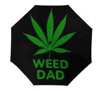 Weed Dad Travel 3 Fold Automatic Umbrellas Compact Manual Umbrella for Rain Sun