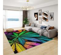 Weed Decor - Marijuana Leaf Rug, Cannabis Rugs for Living Room Bedroom, Washable Non Slip Soft Small Carpet, Patterned Area Rugs & Home Decor 60x90 cm