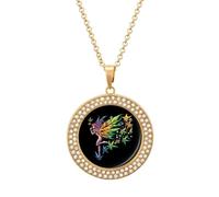 Weed Fairy Leaf Necklace for Women Adjustable Jewelry Pendant for Mom Wife Girlfriend Gifts Golden-style