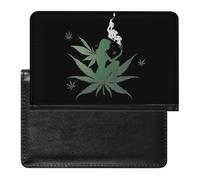 Weed Fairy Leather Passport Holder Compact ID Card Cover Case Slim Travel Wallet for Men Women