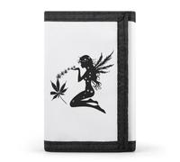 Weed Fairy Weed Leaf Trifold Wallet Cute Card Slots Holder Clutch Purse Wallets for Men Women