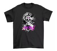 Weed Hemp_18 T-Shirt - Skulls Flowers and High Spirits! Funny Unisex Tee Prin Black