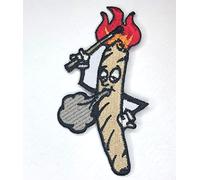 Weed Joint on Fire Life Badge Clothing Jacket Shirt Iron on Sew on Embroidered Patch
