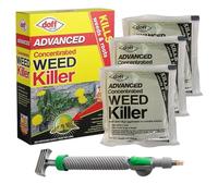 Weed Killer Kit with 1 x Doff Advanced Concentrated Weedkiller (3 Sachets) Weedkiller for Paths & Drives & a Reusable Compact Mini Garden Sprayer Pump Spray Bottle Attachment