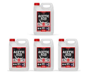 Weed Killer Path Cleaner Acetic Acid Concentrated 30% 4 X 5Ltrs - 20 Litre Glyphosate Free - Double Strength White Vinegar
