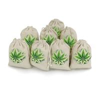 Weed Leaf 8 Pcs Drawstring Pouches Cute Jewelry Pouches Sachet Bag Gifts Bags for Party Home Supplies