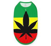 Weed Leaf Reggae Flag Dog Shirts Summer Pet T-Shirts Soft Sleeveless Tank Top Pet Clothes for Small Puppy and Cats