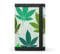 Weed Leaves in The Rain Wallet for Men Trifold Wallets Credit Card Holder Minimalist Front Pocket for Women