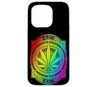 Weed Mandala Marijuana 420 Cannabis Pot Smoker Rainbow Case for iPhone 15 Pro