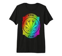 Weed Mandala Marijuana 420 Cannabis Pot Smoker Rainbow Premium T-Shirt