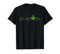 Weed Men Women Marijuana Leaf Heartbeat Weed Cannabis Lover T-Shirt