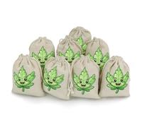 Weed Pot Leaf Smile 8 Pcs Drawstring Pouches Cute Jewelry Pouches Sachet Bag Gifts Bags for Party Home Supplies
