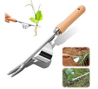 Weed Puller Tool - Metal Leverage Base and V-Shaped Fork Weeding Tools for Garden for Easy Removal of Weeds & Their Roots