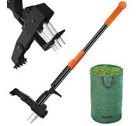 Weed Puller Tool Stand-Up - 30" Long Handle Weed Picker with Leaf Bag, 4 Claws Stainless Steel & Foldable Foot Board, Easy Weeding Removal, No Bending LED