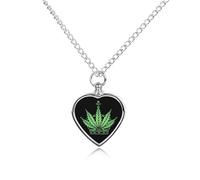 Weed Queen Crowned Custom Cremation Jewelry Urn Necklace for Dog Pet Ashes Heart Memorial Pendant