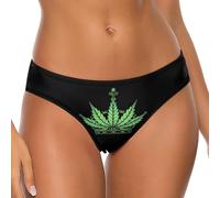 Weed Queen Crowned Women's G String Thongs Sexy Underwear Low Rise Bikini Panties 2XL