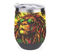 Weed Rasta Liones Jamaica Flag Tumbler with Lid Travel Coffee Mug Wine Tea Cup for Women and Men