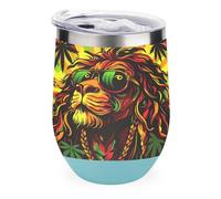 Weed Rasta Liones Jamaica Flag Tumbler with Lid Travel Coffee Mug Wine Tea Cup for Women and Men