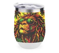 Weed Rasta Liones Jamaica Flag Tumbler with Lid Travel Coffee Mug Wine Tea Cup for Women and Men