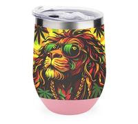 Weed Rasta Liones Jamaica Flag Tumbler with Lid Travel Coffee Mug Wine Tea Cup for Women and Men