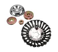 Weed Removal Brush Head with Fixed Gear for Lawn Mower,6 inches | moss clearing, rust stripping, spring steel bristles, stainless top plate, trimmer compatible