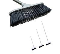 Yard Brush Heavy Duty Outdoor Concrete Broom Telescopic Adjustable Long Handle with Stiff Bristles for Cleaning Scrubbing Deck Driveway Patio Wood Stone Tile Garden Warehouse Leaves Lawn Caravan 1.3M