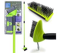 Weed Remover Tool Wire Brush Scraper Set with Metal Broom & Weed Removal Head - Remove Weed & Moss from Block Paving Garden Path Patio and Driveway Easily