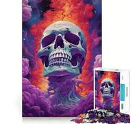 Weed Skull 1000 Piece Adult Puzzles Logic Puzzle Play Precision Cut Smooth Edges for Family Gatherings (50x75cm)