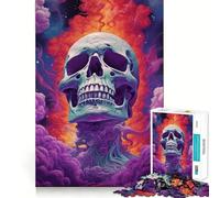 Weed Skull 1000 Piece Jigsaw Puzzles Mind Challenge Toy High Precision Die Cut Amusing Challenge for Waiting Time (38x26cm)