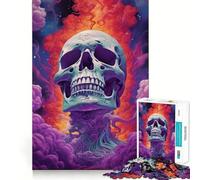 Weed Skull 1000-piece Puzzle for Teenagers Mind Skill Fun Uniform Size Precise Pieces Relaxing Indoor Group Activity (38x52cm)