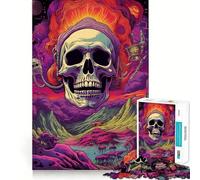 Weed Skull Jigsaw 1000 Pieces Focus Building Toy Zero Gap Rewarding Activity for Rainy Days (38x26cm)