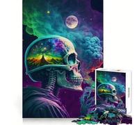 Weed Skull Jigsaw for Teenagers 1000 Pieces Mind Recall Soft Distraction Firm Interlock Holiday Treat (50x75cm)