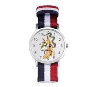 Weed Smoking Banana Custom Quartz Watches Arabic Numerals Wrist Watch with Adjustable Strap for Men Women