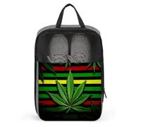 Weed Striped Shoe Bag Travel Shoe Organizer Water-Resistant Shoe Pouch with Zipper Sneaker Dust Bag, gray, One Size, Modern