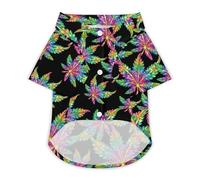 Weed Tie Dye Hawaii Shirt Print Dog Clothes T-Shirt Beach for Puppy Cat M