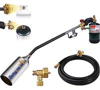 Weed Torch Burner,Propane Torch Weed Burner, Self Igniting Flame Weeder, Propane Refill Adapter,Black